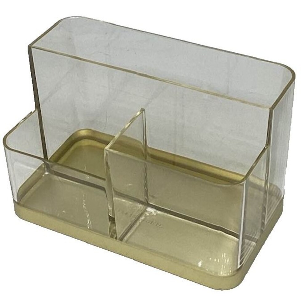 Threshold Acrylic Clear Storage Organizer Vanity Bathroom Makeup Gold Simple NEW